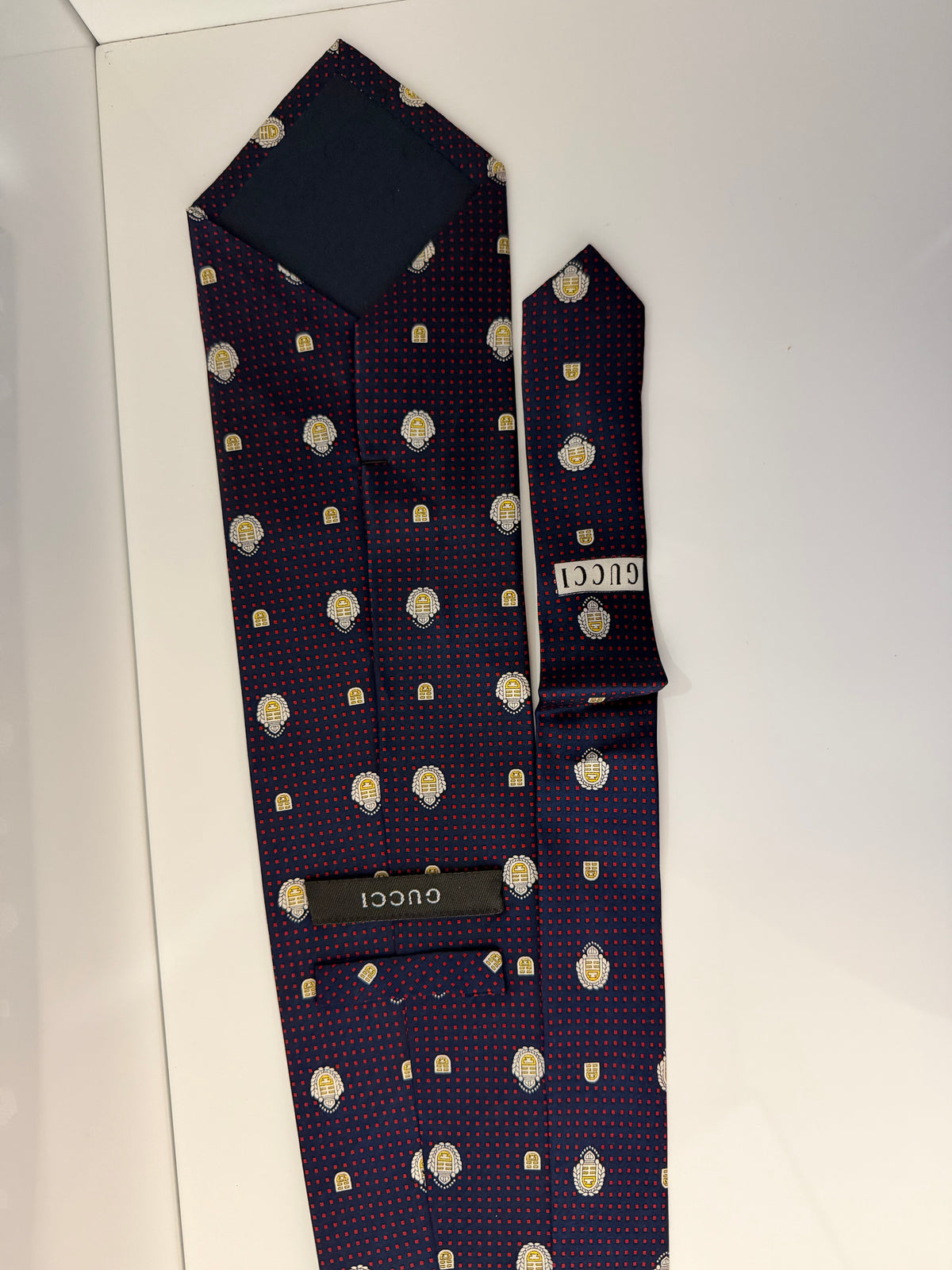 Gucci Navy Blue Silk Tie
