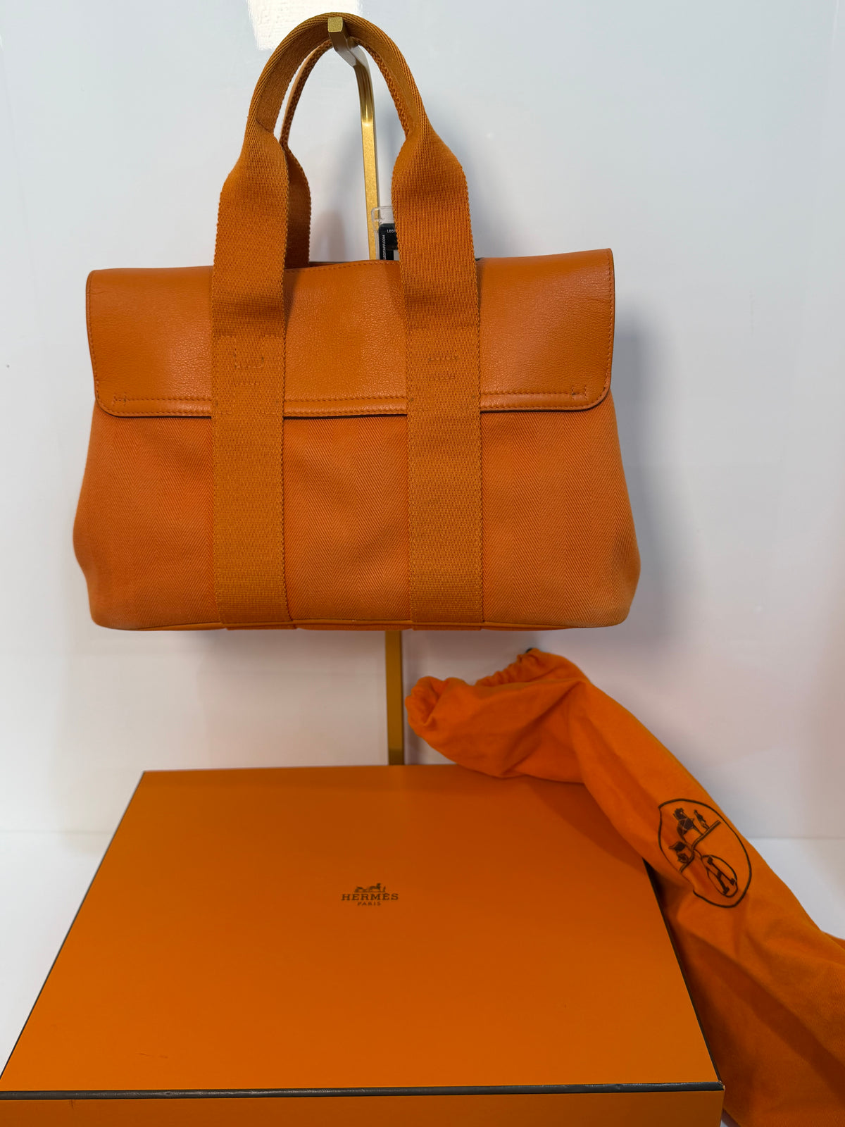 Pre-owned Hermès Valparaiso PM Orange Canvas