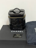 Pre-owned Chanel Black Patent Leather Vanity Case